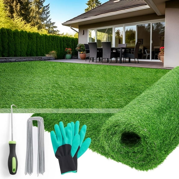 Artificial Turf Grass Outdoor Indoor 3ft x 5ft, Fake Grass Synthetic Realistic Turf Rug Carpet with Drainage Holes for Garden Lawn Landscape Balcony Patio Decoration, Pet Friendly Grass Mat