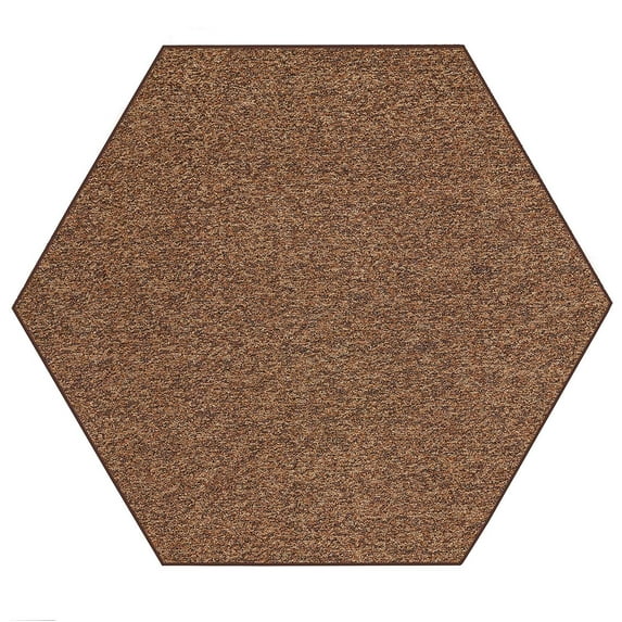 Artificial Turf Mats with Heavy Duty Non Slip Backing Chocolate - 2' Hexagon Area Rug