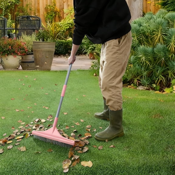 Artificial Turf Rake with Steel Telescopic Handle, 32 to 55 Inch 3 Piece-Pole Easy Storage Design, Garden Hand Boom Rake for Artificial Grass, Carpet Pet Hair, Lawn Leaves and Debris Remove, Pink