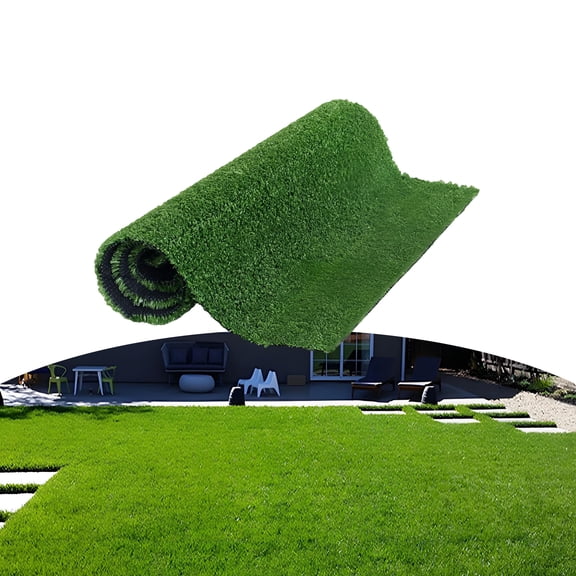 Artificial Turf Roll - UV-Resistant Grass with Drainage Holes for Outdoor Garden Yard (5FTx10FT-High 0.6inch)