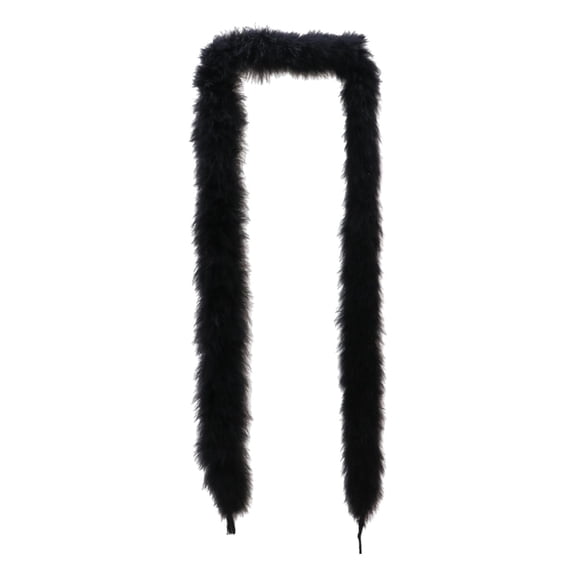 Artificial Turkey Wool Strips Furry Fuzzy Sewing Decorative Soft Faux Fake Feather Strips for Clothing Costume Craft Black