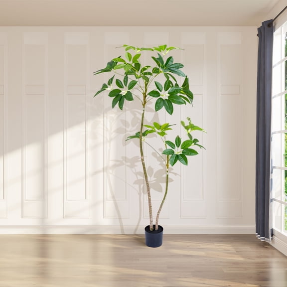 Artificial Umbrella 5.2FT Tall Fake Plants Artificial Plants With Planter PVC Fake Trees For Living Room Floor