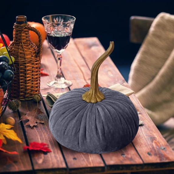 Artificial Velvet Pumpkins Fall Harvest Decor Fabric Foam Pumpkins for Thanksgiving Halloween Table Centerpieces Wedding Farmhouse Autumn Home Decor