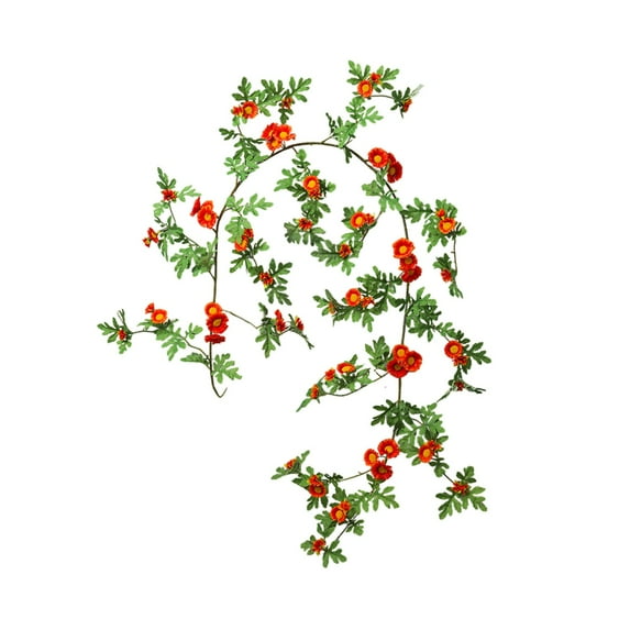 Artificial Vine Artificial Daisy Vine Fake Flower Garland Decorative Hanging Vine with 66 Flowers 72.83 Inches Long Plastic Material for Home Wedding Party Decorations Daisy Garland