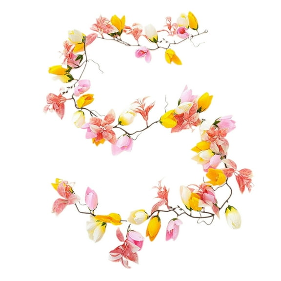 Artificial Vine Decoration - 3D Printed Gradient Petals, PE Coated, UV Resistant, Adjustable 1.5-3m, for Wedding/Garden/Wall Decor