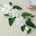 thumbnail image 1 of Artificial Vine Flowers Verdsylv Faux Clematis Vine, Realistic Faux Flower Branch with Green Leaves Stem for Indoor and Outdoor Wedding Decor, Home Garden Arrangement, Gardens Wall Home Indoor, White, 1 of 9