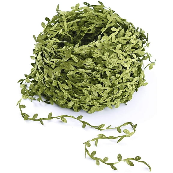 Artificial Vine Greenery Garland, 265 Feet Green Leaves Ribbon Fake Ivy Leaf Garland for DIY Wedding Party Craft Wall Decoration