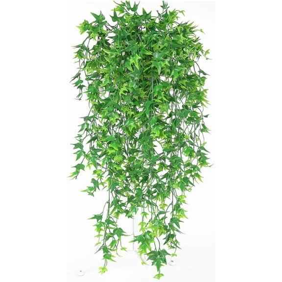 Artificial Vine, Viworld Hanging Ivy Sweet Potato Leaves Plastic Plants Foliage Vines, UV Resistant Greenery Fake Flowers for Indoor Outdoor Garden Door Wall Wedding Party Table Decoration Green 2Pcs