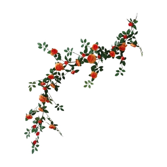 Artificial Vines Garland - Lifelike Flower Hanging Vines with Leaves for Weddings, Parties, Home & Garden Decoration - Flexible & Low Maintenance Orange