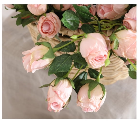 Artificial Vintage Roses Silk Flowers With Long Stem 19 Inch Total Length Gradient Color For Diy Bouquets Wedding Centerpiece Home Kitchen Decor