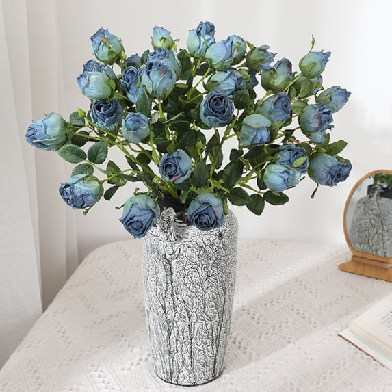 Artificial Vintage Roses Silk Flowers With Long Stem 19 Inch Total Length Gradient Color For Diy Bouquets Wedding Centerpiece Home Kitchen Decor