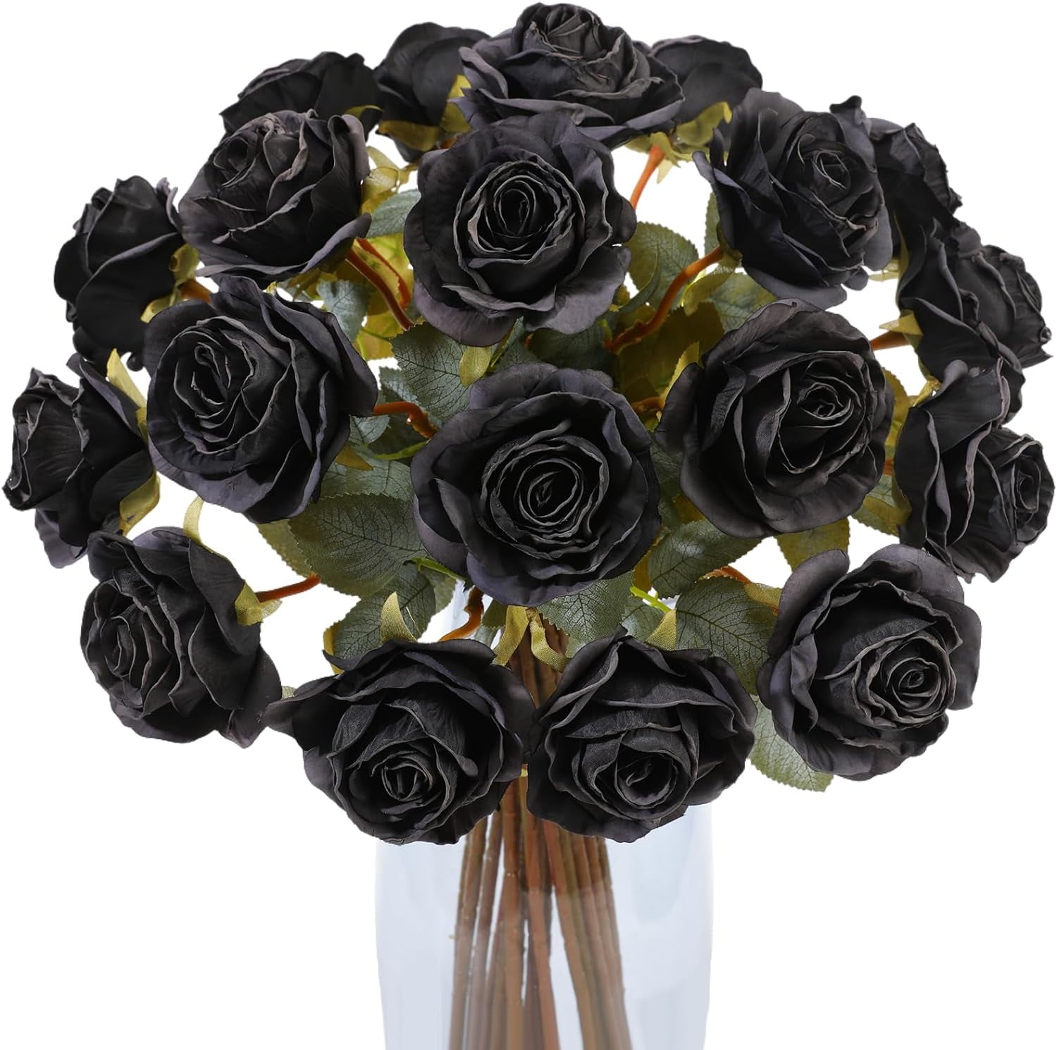 Artificial Vintage Silk Rose Flower Bouquet Fake Roses Long Stem ...