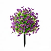 Artificial Violet Ball Topiary Tree 23.62 Inch with Ground Spikes UV Resistant Fade Resistant Bush for Indoor Outdoor Front Porch Patio Garden Fall Decor Purple 1 Piece