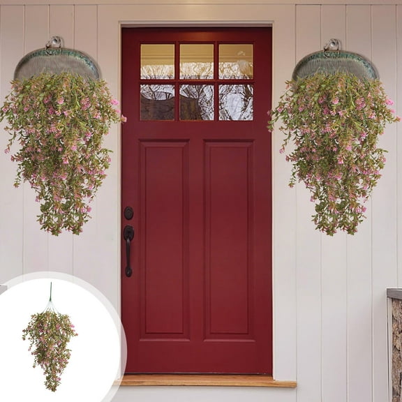 Artificial Violet Cane Flowers, Plastic Fake Flowers, Outdoor Indoor Decor, Lifelike Appearance, Durable, Low Maintenance, 75cm Length, Home Wall Balcony Party Decoration