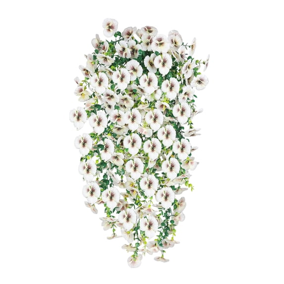 Artificial Violet & Eucalyptus Greenery - Faux Flower Vine with Green Leaves, Decorative Plastic Plant for Living Room Ceiling, Wall & Home Decor