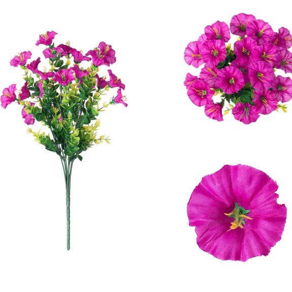 Artificial Violet Flower Bouquet, Realistic Fake Flowers for Home Decor, Wedding, Office, Party, Wall Arrangement, Spring Decoration, Lightweight Soft Pronged Floral Stems, 2-Pack