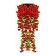 thumbnail image 1 of Artificial Violet Flower Garland 30.7 Inch Fake Hanging Plant with Rattan Vine UV Resistant Outdoor Indoor Decor for Wall Basket Porch Balcony Wedding Home Decoration, 1 of 6