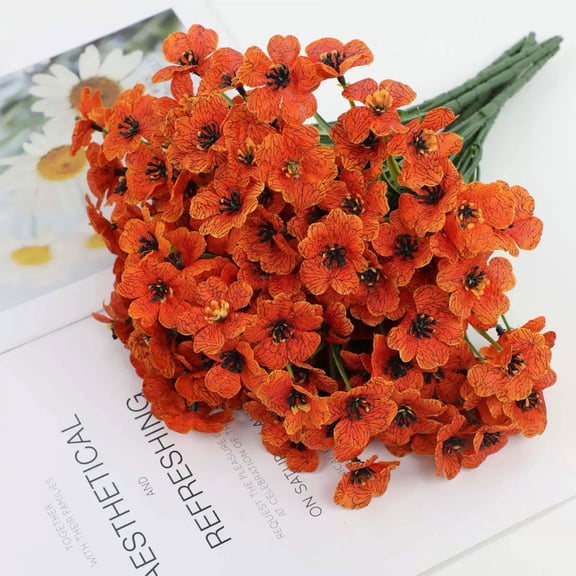 Artificial Violet Flowers Bouquet, Realistic Faux Purple Blooms for Home Wedding, No-Maintenance Silk Flowers with Bendable Stems for Table Vase Decor, Purple 1BOUQUET