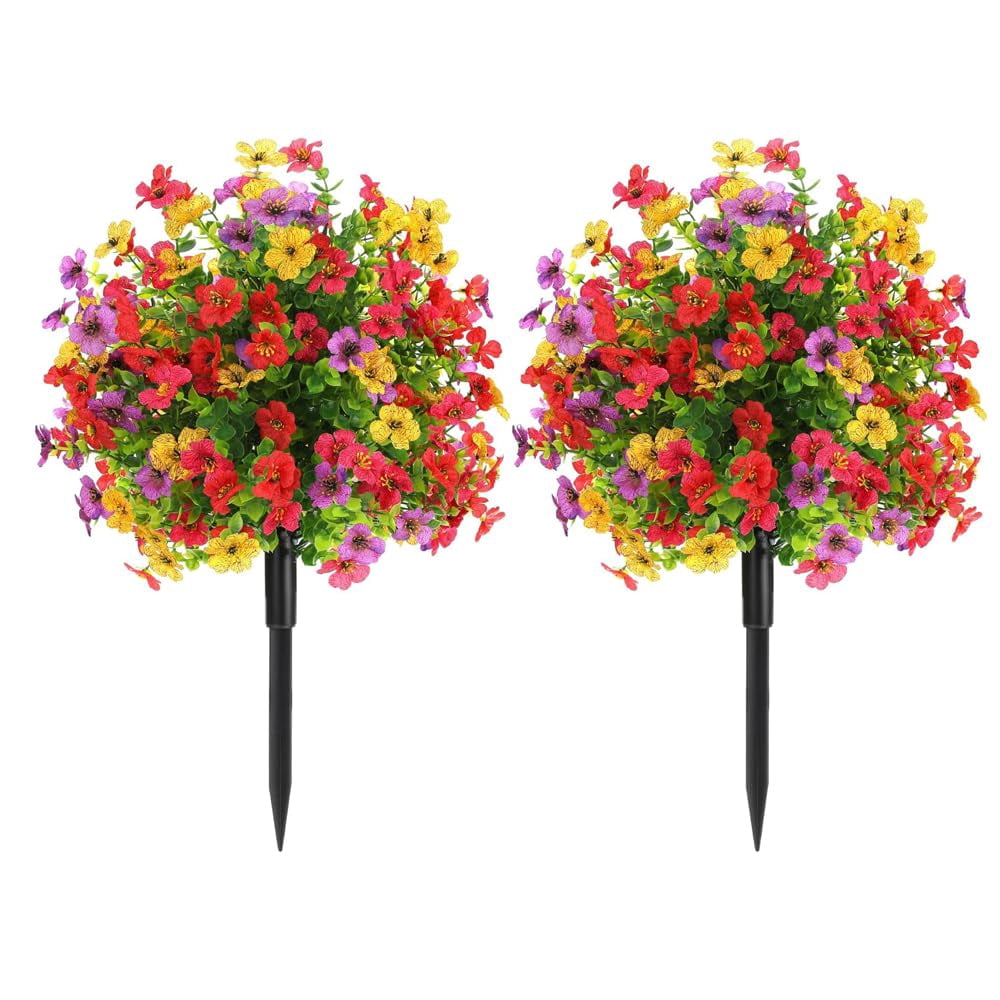 Artificial Violet Flowers Bunches UV Resistant PE Material for Outdoor Indoor Garden Home Decoration