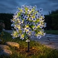 thumbnail image 1 of Artificial Violet Flowers with LED Lights Ground Stake Tree 28 Heads Plastic Outdoor Yard Garden Home Decor Waterproof, 1 of 7