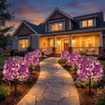 thumbnail image 1 of Artificial Violet Flowers with LED Lights Ground Stake Tree 28 Heads Plastic Outdoor Yard Garden Home Decor Waterproof, 1 of 7