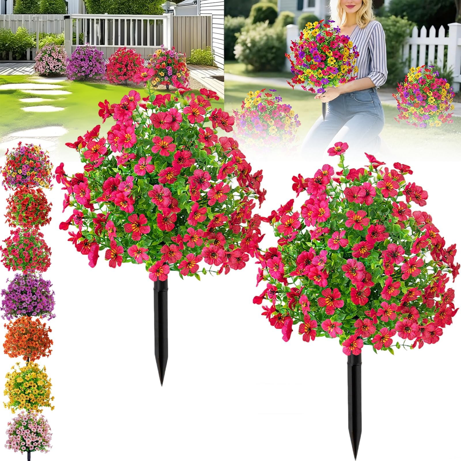 Artificial Violet for Outdoor Indoor Garden Home Decoration, UV ...