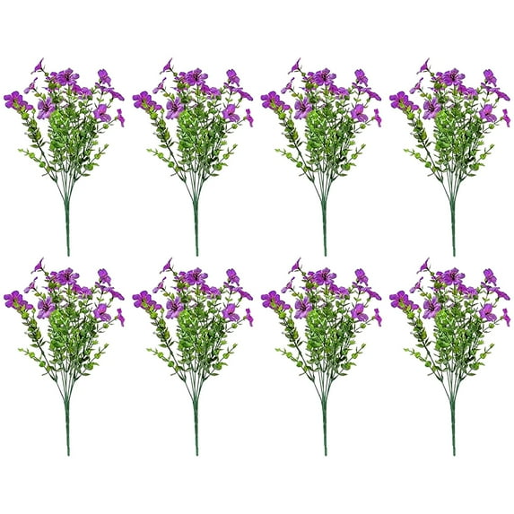 Artificial Violet Plastic Silk Flowers Plants For Wedding Table Centerpiece Outdoor Front Porch Indoor Arrangement Decoration Flower Bouquet
