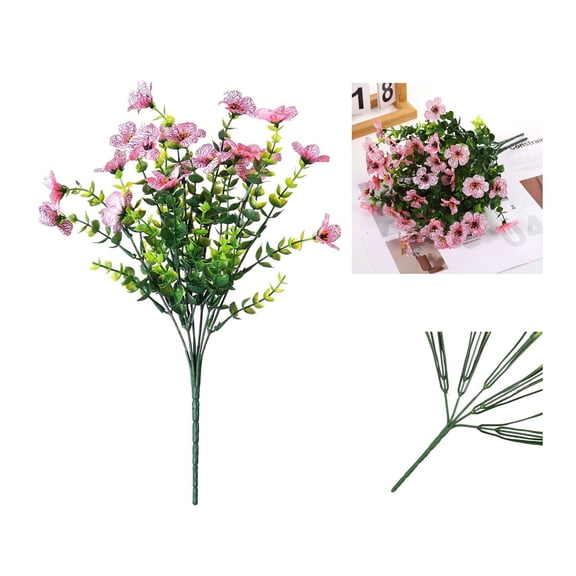 Artificial Violet Spring Grass Floral Bouquet,Realistic Silk Fake Greenery Faux Plant,Maintenance Free No Watering No Wilting,Home Office Wall Wedding Party Event Indoor Outdoor Table Decor