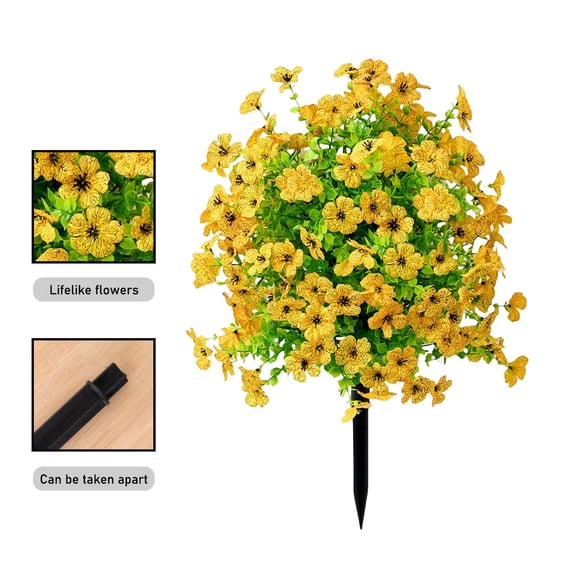 Artificial Violet Stake Flowers – Realistic Faux Plants for Outdoor Garden Decoration, Easy Installation, Weather-Resistant Artificial Flower Pegs for Yard, Patio, or Lawn Decor
