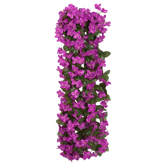 Artificial Violet Wall Hanging, Wedding Home Decoration, Living Room Ceiling Decor, Flexible Faux Flowers and Leaves