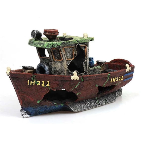 Artificial Water Aquatics Shipwreck Aquariums Fish Landscape Home Decorations Ornaments Simulation Decor