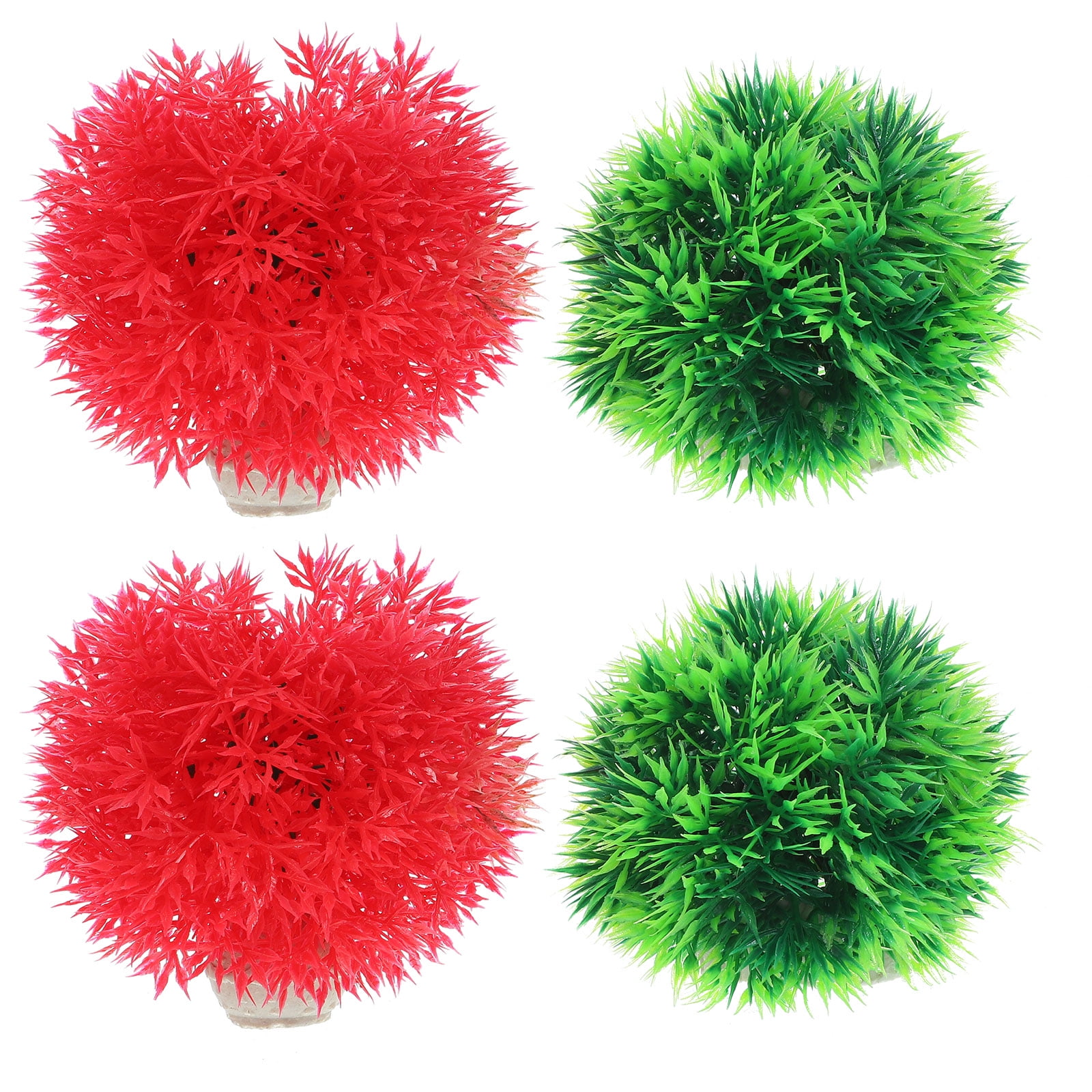 Artificial Water Grass Ball 4 Pcs Plants Ornaments Fish Tank Fake Planta Balls Underwater Crafts