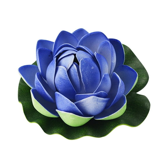 Artificial Water Lily, Cosmug Faux Floating Lily Flower, Decorative Fake Pond Flower, for Pond Decor, Fish Tank Decor, Water Feature and Home Decor, Blue