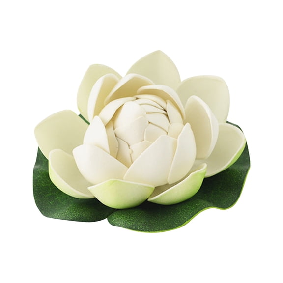 Artificial Water Lily, Cosmug Faux Floating Lily Flower, Decorative Fake Pond Flower, for Pond Decor, Fish Tank Decor, Water Feature and Home Decor, White