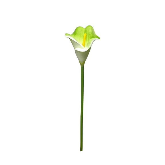 Artificial Water Lily Fake Flower Bouquets - 10 Piece Set of Lifelike Green and White Plastic Flowers for Home Decor, Living Room, Dining Table, or Office, 13.39 Inches Tall