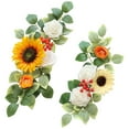 thumbnail image 1 of Artificial Wedding Arch Flower Swags, Faux Rose Leaf Floral Sets, Cosmug Welcome Sign Decor, for Ceremony Backdrop, Door Trim and Party Wall Display, 2 Pack, Orange, 1 of 9