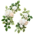 thumbnail image 1 of Artificial Wedding Arch Flower Swags, Faux Rose Leaf Floral Sets, Cosmug Welcome Sign Decor, for Ceremony Backdrop, Door Trim and Party Wall Display, 2 Pack, White, 1 of 9