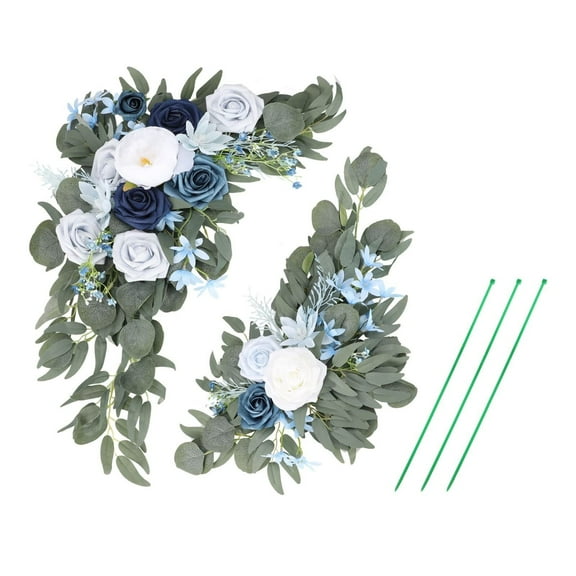 Artificial Wedding Arch Flowers Kit, Artificial Wedding Arch Flowers for Wedding Sign, Floral Swag Dusty Wedding Decor for Ceremony and Reception Backdrop Decoration(Orange)