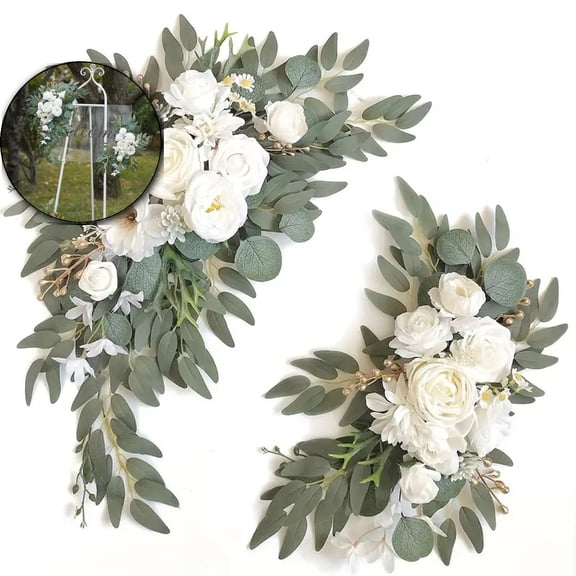 Artificial Wedding Arch Flowers Kit(Pack of 2) for Wedding Arch, Bridal Shower, Ceremony and Reception Backdrop Decoration