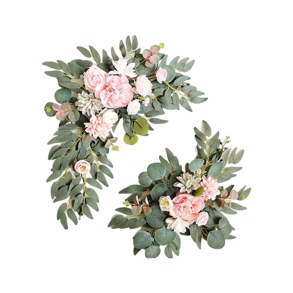 Artificial Wedding Arch Flowers Swag Kit 2pcs Floral Arrangement for Ceremony and Reception Backdrop Decoration
