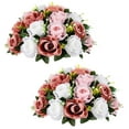 thumbnail image 1 of Artificial Wedding Flower Balls for Centerpieces 2Pcs 14.2" Large Pink Dusty Roses Fake Floral Arrangment Centerpiece for Tables, 1 of 9
