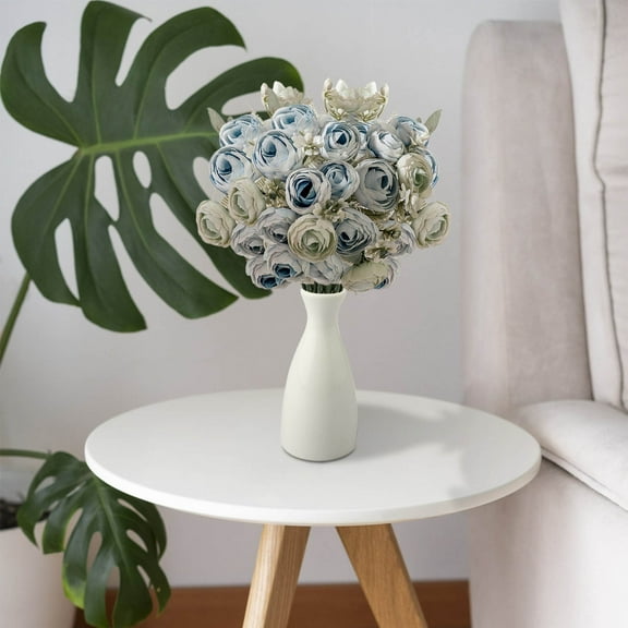 Artificial Wedding Flower Bouquet - 11.8" Real-Like Silk Flowers for Home Decor, Centerpieces, Parties & Events - Single Stem Handheld Floral Arrangement