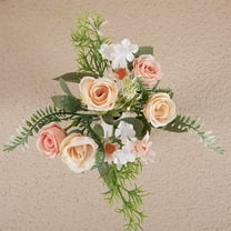 Artificial Wedding Flowers, Handheld Bouquet, Fake Floral Wall Decor, Real Like Silk Blooms, Vibrant Colors, Centerpiece Home Decoration, Party Office Shop Decor, 28.5cm, No Vase Included