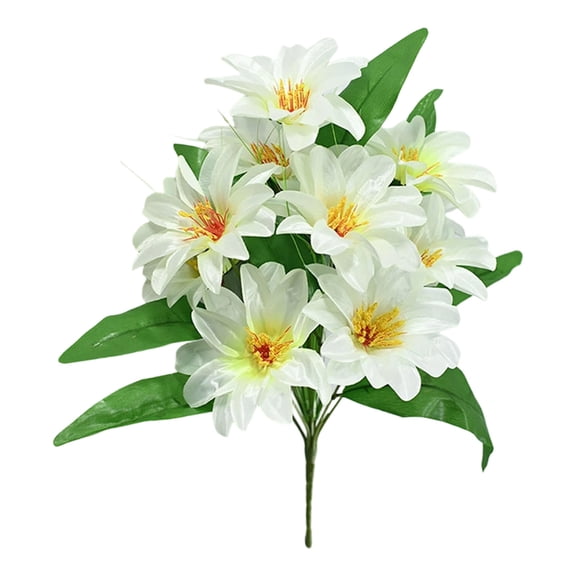 Artificial West Flower Bouquet, Oimcto 42cm Faux Flowers for Home Decor, Wedding Centerpieces and Outdoor Garden Styling, Lifelike, Weather-Resistant, No Maintenance, White