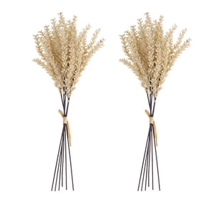 Artificial Wheat Branches 2 Pcs Artificial Wheat Stalks Faux Corn Stalks Bouquet Durable Fake Flower Decor for Home Kitchen Office Wedding Boho Party