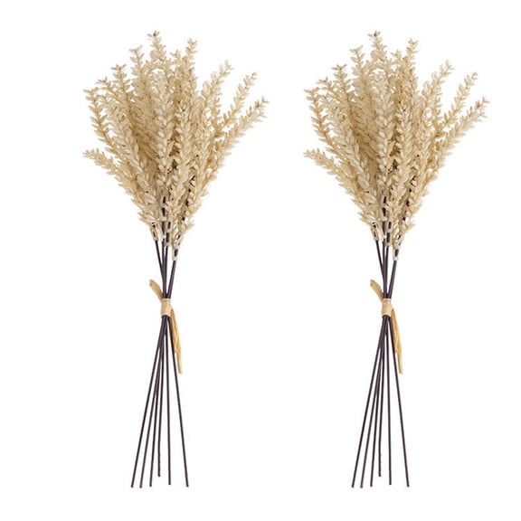 Artificial Wheat Branches 2 Pcs Artificial Wheat Stalks Faux Corn Stalks Bouquet Durable Fake Flower Decor for Home Kitchen Office Wedding Boho Party