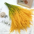 thumbnail image 1 of Artificial Wheat Stems | 5-Piece Lifelike Wheat Ears | 43cm Yellow Plastic Decorative Botanicals for Indoor Home Decor, 1 of 7