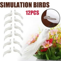 Artificial White Doves Feathered Mini Birds with Clips for Craft White Doves Decoration with Metal Clip Tree & Home Decorations DIY Ornamental Bird Figurines (12Pcs 5")