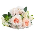 thumbnail image 1 of Artificial White Peony And Hydrangea Bouquet 11.8 Inch Lifelike Fake Flower Arrangement With Greenery For Wedding Table Centerpiece Home Office Decor, 1 of 7