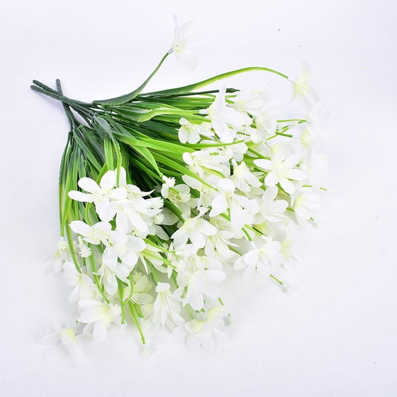 Artificial White Wildflower– Plastic Faux Daisy for Indoor Outdoor Garden Vase Centerpiece